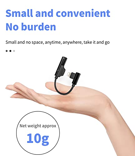 Lightning to 3.5mm Adapter(2in1) Charger Jack Cable Dongle for iPhone AUX Audio Headphone Splitter Cord Converter for Apple MFI Certified X 11 12 13 14 Pro Max for iPad Air Earphone Headset Connector