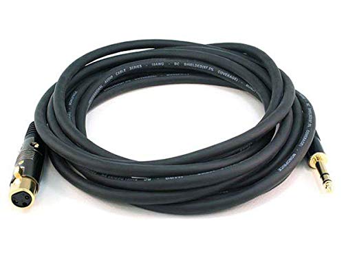 Monoprice 104770 10-Feet Premier Series XLR Female to 1/4-Inch TRS Male 16AWG Cable Black - size: 10 Feet
