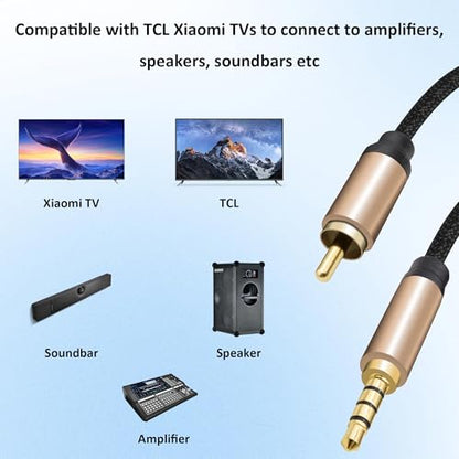 1/8inch 3.5mm TRRS to RCA Digital Coaxial Audio Cable Adapter