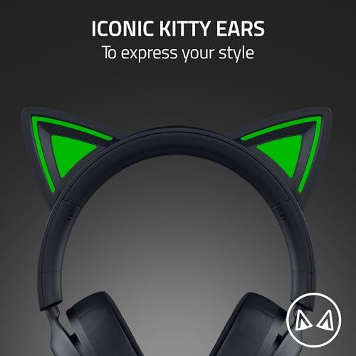 Razer Kraken Kitty V3 X Wired Gaming Headset, Kitty Ears, Black | HyperClear Cardioid Mic, 40 mm Drivers, 7.1 Surround Sound, Comfy Ear Cushions, Cross-Platform via 3.5mm PC, PS5, Xbox - color: Black