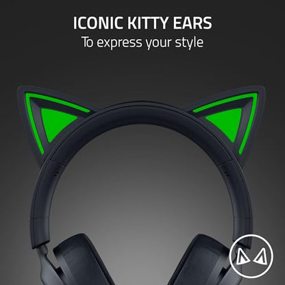 Razer Kraken Kitty V3 X Wired Gaming Headset, Kitty Ears, Black | HyperClear Cardioid Mic, 40 mm Drivers, 7.1 Surround Sound, Comfy Ear Cushions, Cross-Platform via 3.5mm PC, PS5, Xbox - color: Black