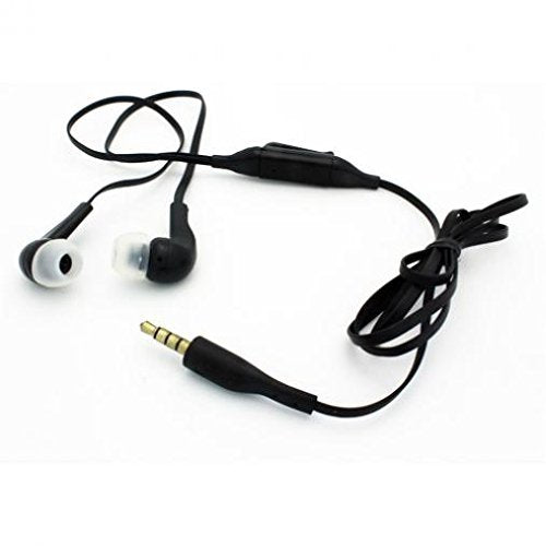 LG G6 Compatible Sound Isolating Hands-Free Headset Earphones Earbuds Mic Dual Headphones Stereo Flat Wired 3.5mm [Black]