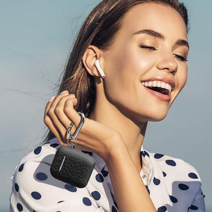 for Airpod Case &2nd Generation Leropard Engraved Skin Cover Compatible with Apple AirPods 2nd/1st Charging,Cute Soft Silicone Full Protective, Front LED Visible, Black - color: Black, size: Airpods 1/2 Case