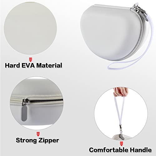 COMECASE Hard Headphone Case Compatible with Beats Solo 2 3 4, Solo Pro, Studio Pro and Studio3, Water-Resistant Travel Carrying Case with Mesh Pocket-White - color: White