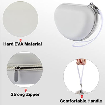 COMECASE Hard Headphone Case Compatible with Beats Solo 2 3 4, Solo Pro, Studio Pro and Studio3, Water-Resistant Travel Carrying Case with Mesh Pocket-White - color: White