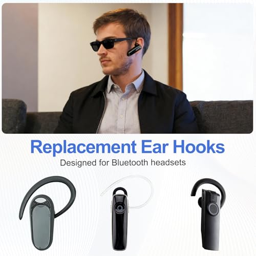 12 Pcs Replacement Ear Hooks 7mm/0.28", Black Soft PC | Universal Small Ear Loop Clips Anti-Slip Earbuds Replacement for Single-Ear Bluetooth Headset - size: 7mm/0.28"