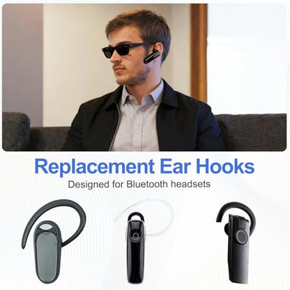 6 Pcs Replacement Ear Hooks 6mm/0.24", Black Soft PC | Universal Small Ear Loop Clips Anti-Slip Earbuds Replacement for Single-Ear Bluetooth Headset - color: Black, size: 6mm/0.24"