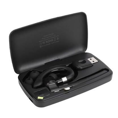 Yunseity Bluetooth Earpiece, V6.1 Wireless Single Ear Headset with Microphone, 500Mah Charging Case, Noise Canceling Handsfree Headset with Mute Buttons, 50 Hours Talk Time