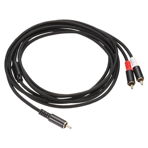 DMiotech RCA Y Cable 10ft, 1 RCA Male to 2 RCA Male Y Splitter Stereo Audio Subwoofer Cable for Home Theater, HDTV, Speakers, Hi-Fi Systems, Amplifiers - size: 10ft