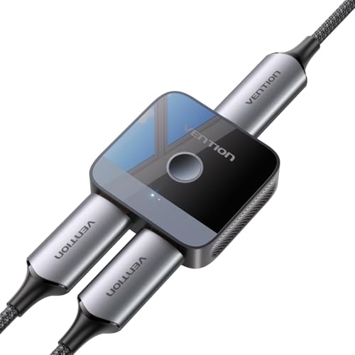 HDMI Switch 1 in 2 Out 4k@60hz, HDMI Switch 2 in 1 Out with LED Indicators/HDMI Splitter 2 in 1 Out Black/HDMI Switcher Support 4K 3D HDR for Xbox PS5/4/3/Blu-Ray TV/Player/Laptop PC - color: BLACK
