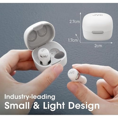 JVC True Wireless Compact Earbuds – Active Noise Cancelling, Up to 27 Hours Playback, Low Latency Mode - IPX4 Sweat/Rain Proof, Quick Charge Case, Mic