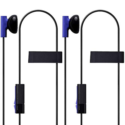 2 Pack Mono Chat Game Gaming Earbuds Earpiece earphones Headphones Headset with Mic Microphones for PS4 Playstation 4