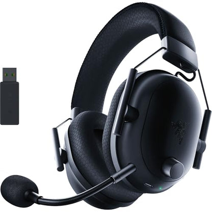 Razer BlackShark V2 Pro Wireless Gaming Headset, 70 Hr Battery, Black | Detachable Mic, Pro-Tuned FPS Profiles, 50mm Drivers, Noise-Isolating, Memory Foam Earcups, PC, PS5, Switch 2, Bluetooth 5.2 - color: Black, style: Gen 2