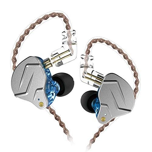 KZ ZSN Pro Dual Drivers 1BA 1DD in Ear Earphones HiFi Power Bass Earbuds Headphones High Clarity Sound Wired Earphones with Detachable Cable for Audiophile Musician - color: ZSN Pro-blue, size: No Mic