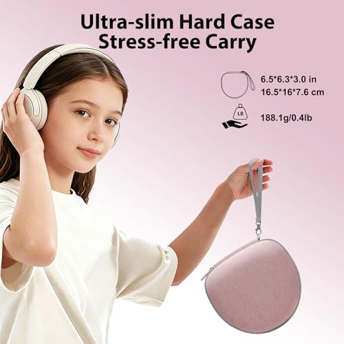 Kid Headphone Case Compatible with JBL/iClever Etc Headphone,Pink,Case Only | Compatible with JBL Junior JR 320 320BT/iClever BTH12 HS19 BTH20 BTH22 BTH26/Candy Bila/Acer/MIDOLA/JoySpark Etc Headphone - color: Pink