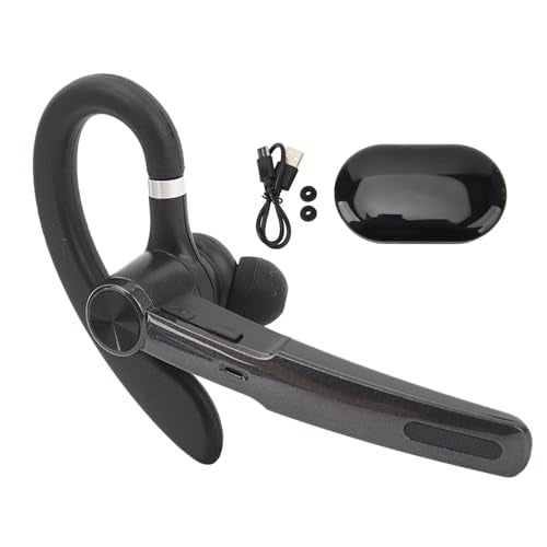 Yoidesu Bluetooth Headset, Bluetooth Earpiece with 400mAh Charging Case, Built in Microphone for iOS Android Cell Phone, Hand Headphones for Trucker, Office