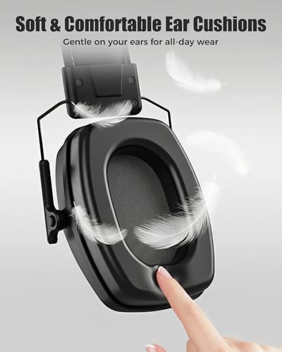 ProCase NRR 28dB Noise Reduction Ear Muffs, Foldable Adjustable Noise Cancelling Headphones - color: 1 - 1 Slim Black
