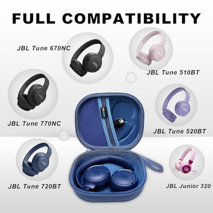 Hard Case for JBL Headphones, Blue | Compatible with JBL Junior 320/ 320BT/Junior 470NC/JR 460NC/ Tune 520BT 510BT 720BT 770NC 670NC/ Live 670NC 770NC Headphone - color: Blue
