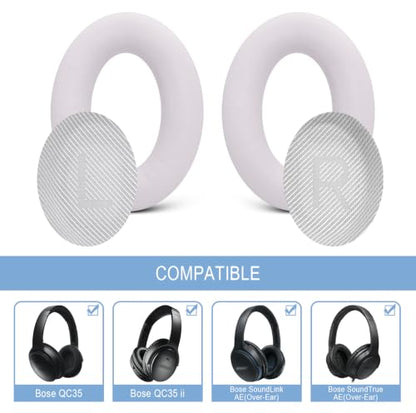 GEVO Premium Replacement Ear Pads for Bose QC35 & QC35ii Headphones - Pink | Fits QuietComfort 35 & 35ii / SoundLink 1&2 AE（Over-Ear）- Soft Protein Leather · Adaptive Memory Foam and Extra Durable - color: Petal Pink
