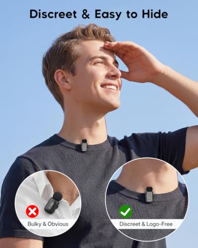 ZealSound Mini Wireless Lavalier Microphone for iPhone, iPad & Android - color: Black