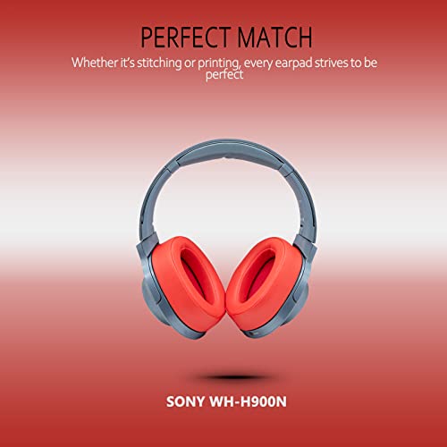 Krone Kalpasmos Replacement Earpads for Sony WH-H900N h.Ear on 2 & Sony MDR-100ABN Headphones, Sony Headphone Cushions Compatible with Sony 900N, Sony WH H900N earpads with Soft Foam Leather(Red) - color: Red