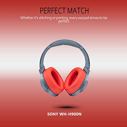 Krone Kalpasmos Replacement Earpads for Sony WH-H900N h.Ear on 2 & Sony MDR-100ABN Headphones, Sony Headphone Cushions Compatible with Sony 900N, Sony WH H900N earpads with Soft Foam Leather(Red) - color: Red