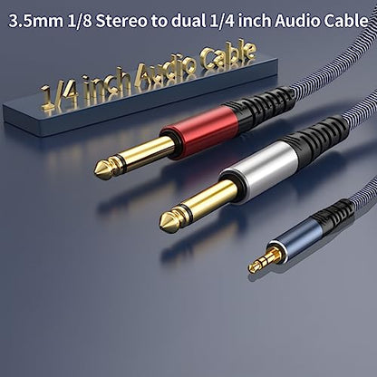 1/8 Stereo to Dual 1/4 Mono Cable 25ft, 3.5mm to Dual 1/4 Cable, 1/8 inch TRS Stereo to Dual 1/4 inch TRS Splitter - size: 25ft, style: 1/8 stereo to dual 1/4 mono cable