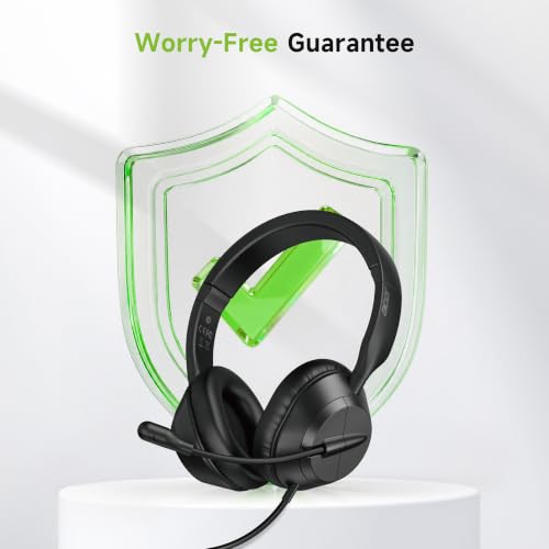 Acer Headset with Microphone for PC, ENC Noise-Cancelling Mic, USB-C/USB-A | 40mm drivers, 160g lightweight comfort, in-line mute & volume controls, 1.8m cable, plug-and-play, all-day office use