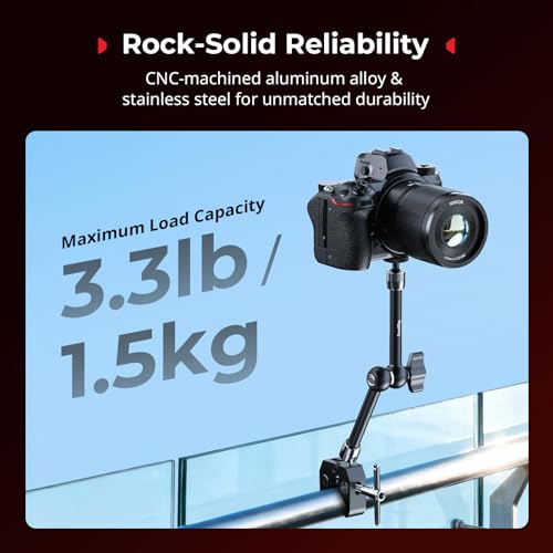 SMALLRIG Magic Arm Clamp, Phone Mount for Magsafe & Magnetic Adapter Ring | 11 Inches Camera Mount for iPhone, for Android, for Action Cameras/LCD Monitor/LED Lights - size: 11''+phone mount