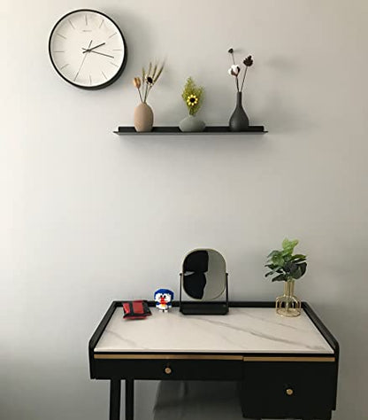 Linear Floating Shelf Wall Mounted Metal Shelves Heavy Duty Industrial Modern Steel Black Linear Metal Wall Shelf Modern Farmhouse Living Room Metal Wall Decor (7-inch X 15-inch) - size: 7"*15"