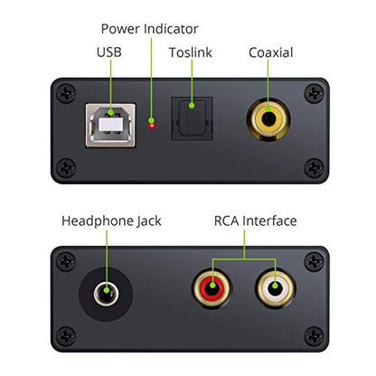 LiNKFOR USB to SPDIF Coaxial RCA and 3.5mm Headphone Jack Converter - Optical Audio Adapter - PCM for Windows, Mac, PS4, PS3 - color: USB DAC