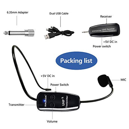 Wireless Microphone Headset, UHF Mic Speaker System for Teaching