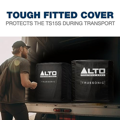 Alto Durable Slip-On Cover for TS15S Subwoofer | Protective Rugged Cover, Nylon Lining Construction, and Easy Handle Openinings - style: functional