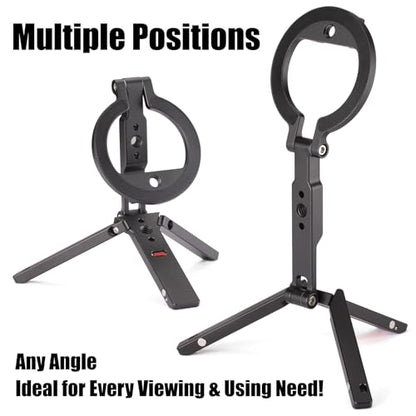 Magnetic Tripod Stand for iPhone - 1/4" Screw Coldshoe & Rail Hook (Black) | Aluminium,Ultra-Compact,Strong Magnetic Table Tripod,for iPhone Series Magasfe Cases Quick Attach