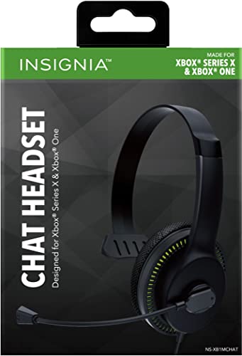Insignia - Wired Chat Headset for Xbox Series X | S and Xbox One - Black/Green