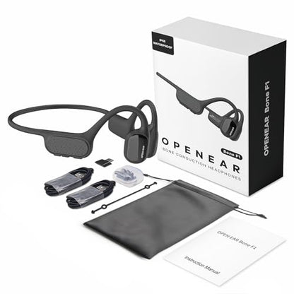Swimming Headphones, IP68 Waterproof Bone Conduction Headphones,Open Earphones 32GB Memory with Bluetooth Sport Headsets for Swimming Pool Running Cycling-Black