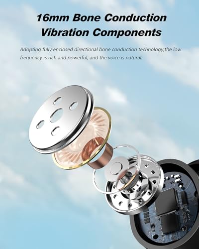 Ultra-Comfortable Open-Ear sport Headphones for Running,Cycling,Gym,8Hr Premium Sound,Bluetooth5.3,IP56 Sweatproof Bone Conduction Tech,Secure Ergonomic Fit & Clear Calls,Wireless Workout Earphones