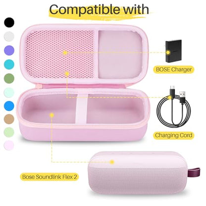 Lebakort Hard Case Compatible with Bose SoundLink Flex 2nd Gen/Bose SoundLink Flex Portable Speaker, Petal Pink Case - color: Petal Pink Case