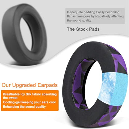 SOULWIT Earpads Cushions Replacement for Corsair HS75 XB HS70/Pro HS60/Pro HS50/Pro Gaming Headset/Headphones, Ear Pads with High-Density Noise Isolation Foam (HS60 CG Purple Black)