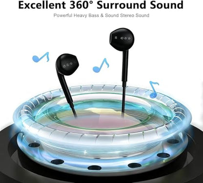 esbeecables USB C 헤드폰 유선, 마이크 및 리모컨 포함 타입 C 이어폰 2팩, 노이즈 캔슬링 인이어 이어버드, 아이폰 17/16/15 프로 맥스, 삼성 S25, 아이패드, 맥북, 픽셀과 호환 (블랙) - color: 블랙.