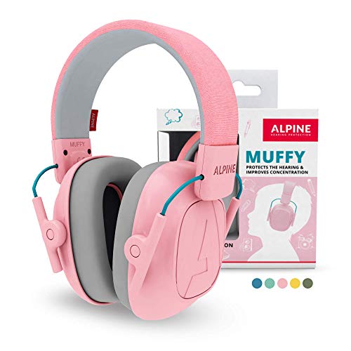 Alpine Muffy Kids Ear Muffs for Kids Ear Protection | 3-16 Years | Autism Sensory Products | 22dB Sound Reduction | Kids Noise Cancelling Ear Muffs | Noise Reduction Headphones for Kids - color: Pink