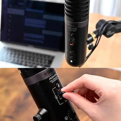 Yamaha AG01 Black USB microphone with integrated high-performance mixer and Steinberg Software Suite - color: Black, style: AG01