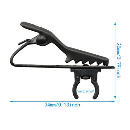 4pcs Metal Black Lapel Microphone Clip for Lapel Microphone, 6mm