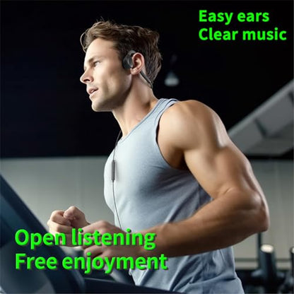 Air Conduction Open Ear Headphones,3.5MM Wired Headphones and Built-in Microphone Suitable for Outdoor Activitie