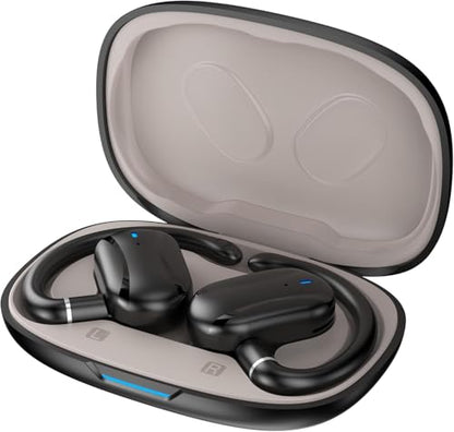 SIXTHGU Open Ear Headphones, Wireless Earbuds Lightweight Adjustable Ear Hooks, Clear Calls, 36H Playtime, Ultra-Comfort, Powerful Sound, Bluetooth 5.4 Earbuds (Black)