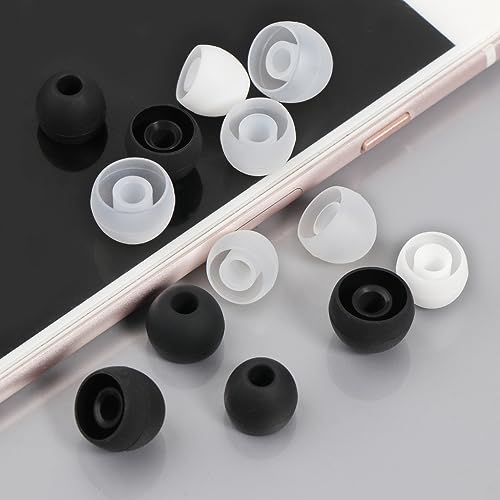 18Pcs Silicone Buds Ear Tips S/M/L Sizes Earbuds Soft Rubber Flexible Eartips Buds Wing Tips Fit in Case Buds, Black