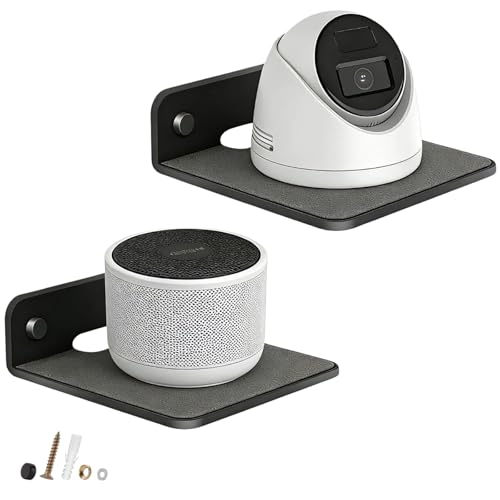 Small Shelf for Wall, Metal Floating Shelf for Bluetooth Speakers, 2 Pack, - size: 6.1 x 5.12 inch
