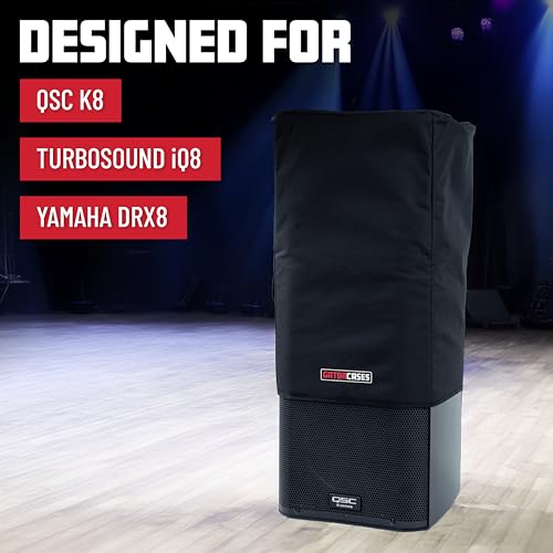 Gator Cases Protective Nylon Speaker Cover for Compact 8" Speaker Cabinets, Fits QSC K8, Yamaha DXR8 and more (GPA-CVR8) - size: 8" Speaker