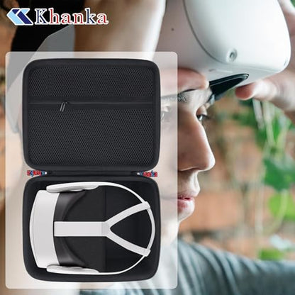 khanka Hard Case for Meta Quest 3/Oculus Meta Quest 3s Headset,Black - color: black