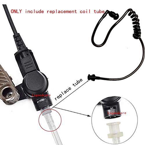 Lsgoodcare 20Pcs Replacement Covert Acoustic Air Coil Audio Tube Earbuds Black Compatible with Motorola Kenwood Icom Yaesu Acoustic Coil Tube Earpiece Headset - color: 20Pcs